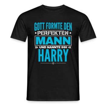 Harry Name Design - Männer T-Shirt - Schwarz - Vorne - AI Model Male 178 light (178cm)