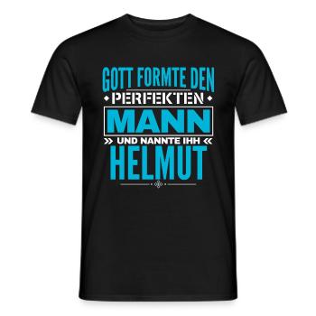 Helmut Name Design - Männer T-Shirt - Schwarz - Vorne - AI Model Male 178 light (178cm)