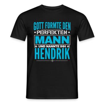 Hendrik Name Design - Männer T-Shirt - Schwarz - Vorne - AI Model Male 178 light (178cm)