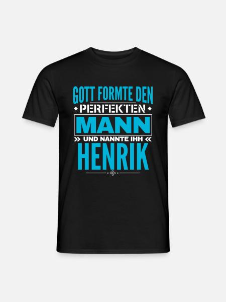 Henrik Name Design - Männer T-Shirt - Schwarz