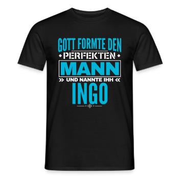 Ingo Name Design - Männer T-Shirt - Schwarz - Vorne - AI Model Male 178 light (178cm)