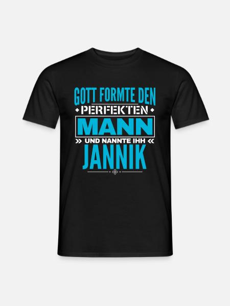 Jannik Name Design - Männer T-Shirt - Schwarz