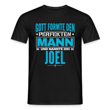Joel Name Design - Männer T-Shirt - Schwarz - Vorne - AI Model Male 178 light (178cm)