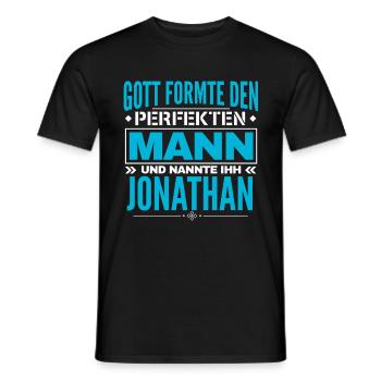 Jonathan Name Design - Männer T-Shirt - Schwarz - Vorne - AI Model Male 178 light (178cm)