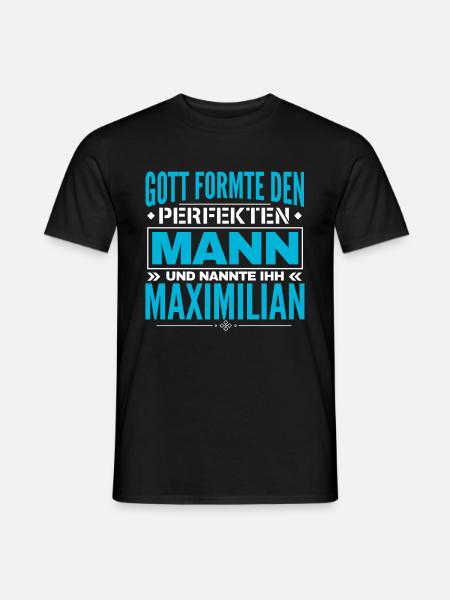 Maximilian Name Design - Männer T-Shirt - Schwarz