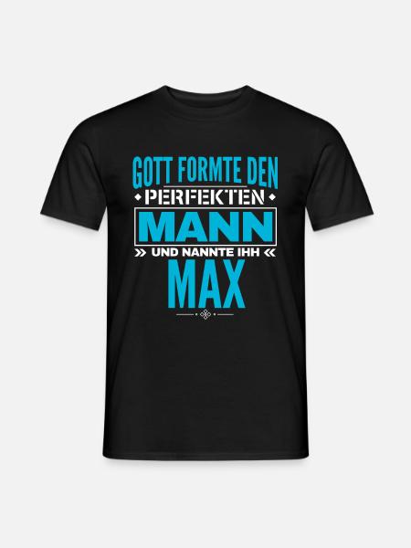 Max Name Design - Männer T-Shirt - Schwarz