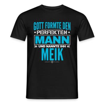 Meik Name Design - Männer T-Shirt - Schwarz - Vorne - AI Model Male 178 light (178cm)