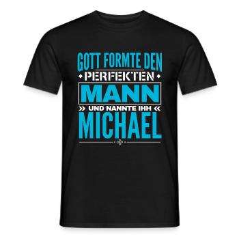 Michael Name Design - Männer T-Shirt - Schwarz - Vorne - AI Model Male 178 light (178cm)