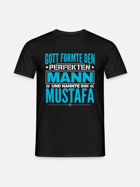 Mustafa Name Design - Männer T-Shirt - Schwarz