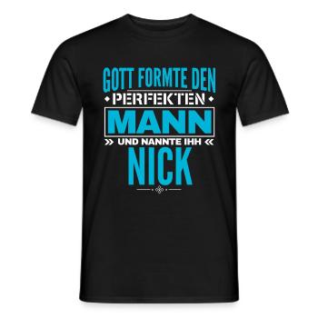 Nick Name Design - Männer T-Shirt - Schwarz - Vorne - AI Model Male 178 light (178cm)