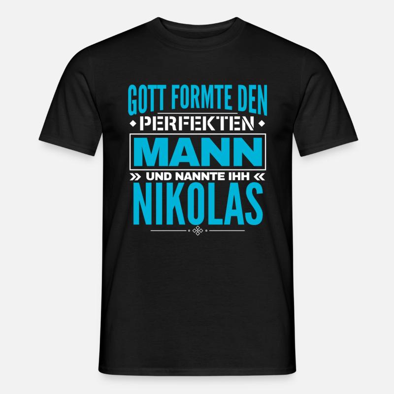 Nikolas Name Design - Männer T-Shirt - Schwarz