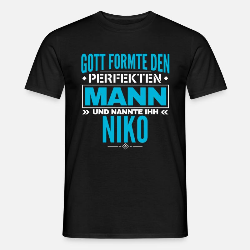Niko Name Design - Männer T-Shirt - Schwarz