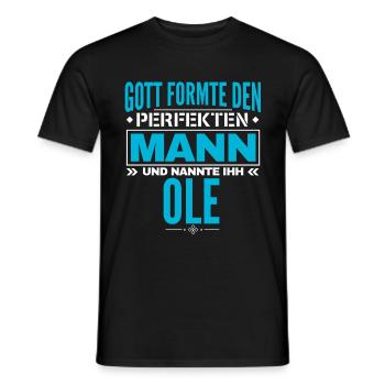 Ole Name Design - Männer T-Shirt - Schwarz - Vorne - AI Model Male 178 light (178cm)