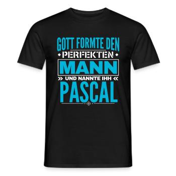 Pascal Name Design - Männer T-Shirt - Schwarz - Vorne - AI Model Male 178 light (178cm)