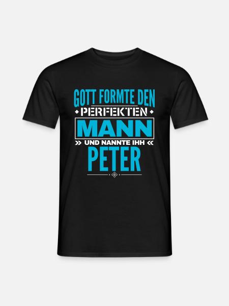 Peter Name Design - Männer T-Shirt - Schwarz