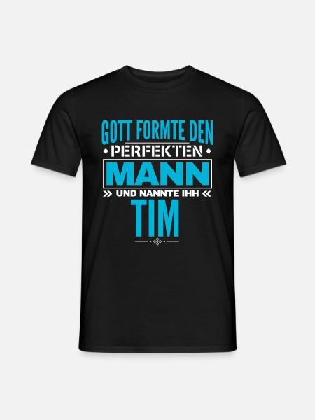 Tim Name Design - Männer T-Shirt - Schwarz