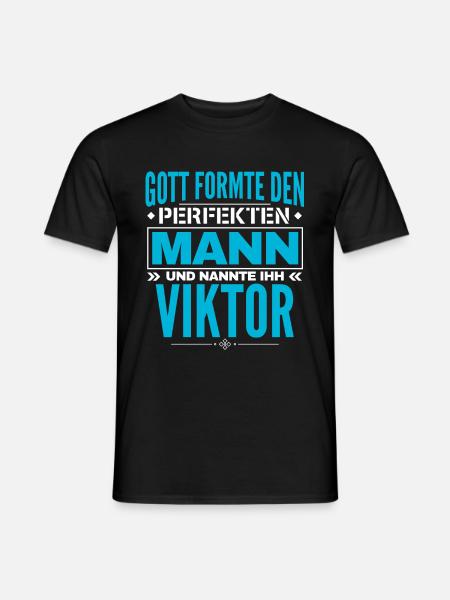 Viktor Name Design - Männer T-Shirt - Schwarz