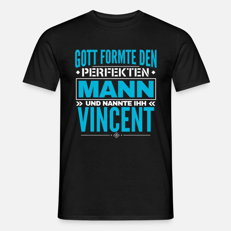 Vincent Name Design - Männer T-Shirt - Schwarz