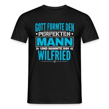 Wilfried Name Design - Männer T-Shirt - Schwarz - Vorne - AI Model Male 178 light (178cm)
