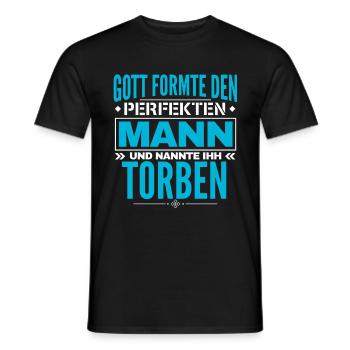 Torben Name Design - Männer T-Shirt - Schwarz - Vorne - AI Model Male 178 light (178cm)