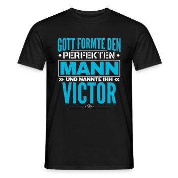 Victor Name Design - Männer T-Shirt - Schwarz - Vorne - AI Model Male 178 light (178cm)