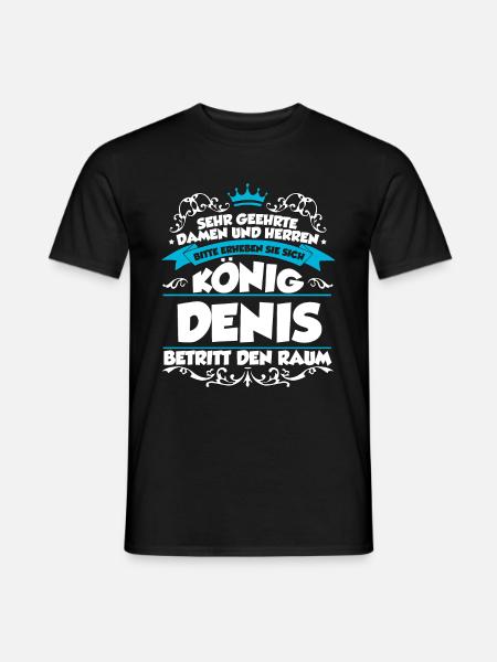 Denis Name Design - Männer T-Shirt - Schwarz