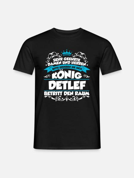 Detlef Name Design - Männer T-Shirt - Schwarz