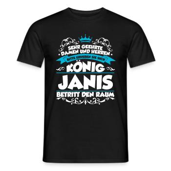 Janis Name Design - Männer T-Shirt - Schwarz - Vorne - AI Model Male 178 light (178cm)