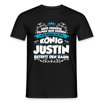 Justin Name Design - Männer T-Shirt - Schwarz - Vorne - AI Model Male 178 light (178cm)
