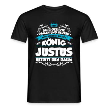 Justus Name Design - Männer T-Shirt - Schwarz - Vorne - AI Model Male 178 light (178cm)