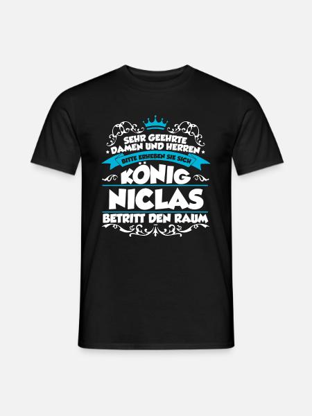 Niclas Name Design - Männer T-Shirt - Schwarz