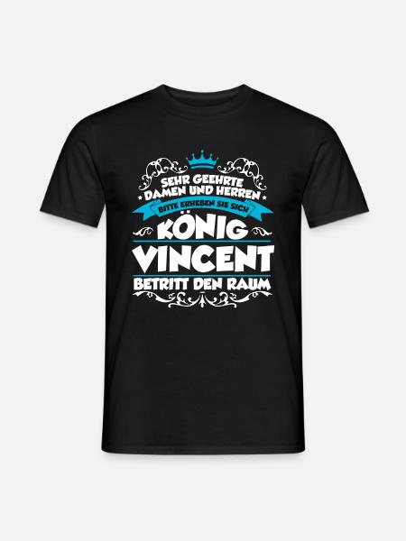 Vincent Name Design - Männer T-Shirt - Schwarz