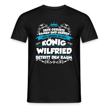Wilfried Name Design - Männer T-Shirt - Schwarz - Vorne - AI Model Male 178 light (178cm)