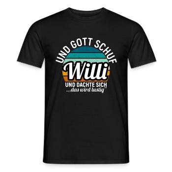 Willi - Männer T-Shirt - Schwarz - Vorne - AI Model Male 178 light (178cm)