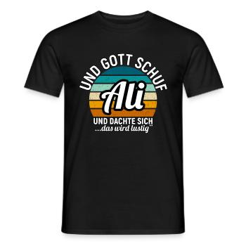 André - Männer T-Shirt - Schwarz - Vorne - AI Model Male 178 light (178cm)