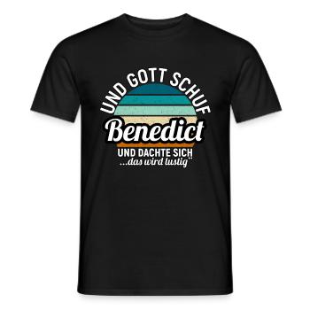 Benjamin - Männer T-Shirt - Schwarz - Vorne - AI Model Male 178 light (178cm)