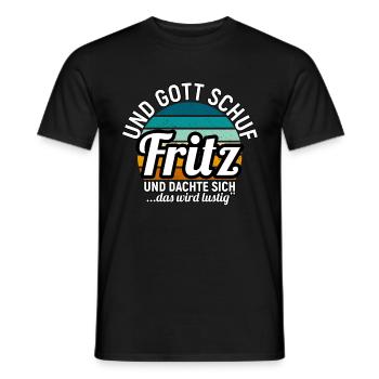 Fritz - Männer T-Shirt - Schwarz - Vorne - AI Model Male 178 light (178cm)