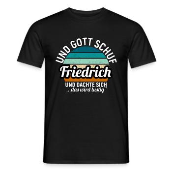 Friedrich - Männer T-Shirt - Schwarz - Vorne - AI Model Male 178 light (178cm)