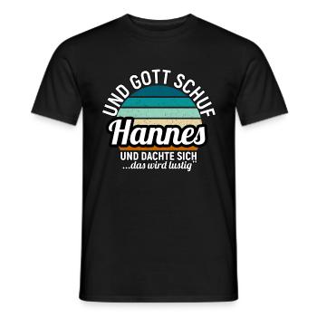 Hannes - Männer T-Shirt - Schwarz - Vorne - AI Model Male 178 light (178cm)