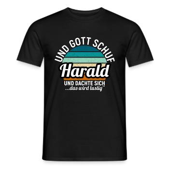 Harald - Männer T-Shirt - Schwarz - Vorne - AI Model Male 178 light (178cm)