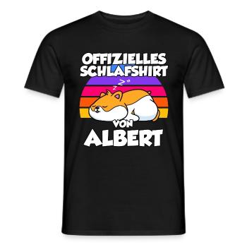 Offizielles Schlafshirt Von Albert - Männer T-Shirt - Schwarz - Vorne - AI Model Male 178 light (178cm)
