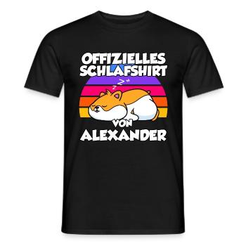 Offizielles Schlafshirt Von Alexander - Männer T-Shirt - Schwarz - Vorne - AI Model Male 178 light (178cm)