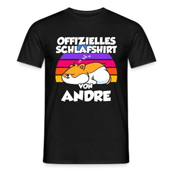 Offizielles Schlafshirt Von Andre - Männer T-Shirt - Schwarz - Vorne - AI Model Male 178 light (178cm)