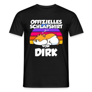 Offizielles Schlafshirt Von Dirk - Männer T-Shirt - Schwarz - Vorne - AI Model Male 178 light (178cm)
