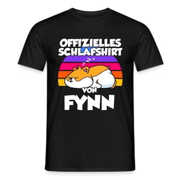Offizielles Schlafshirt Von Fynn - Männer T-Shirt - Schwarz - Vorne - AI Model Male 178 light (178cm)