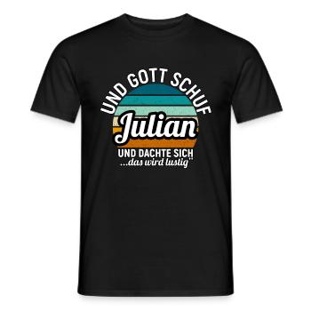 Julian - Männer T-Shirt - Schwarz - Vorne - AI Model Male 178 light (178cm)