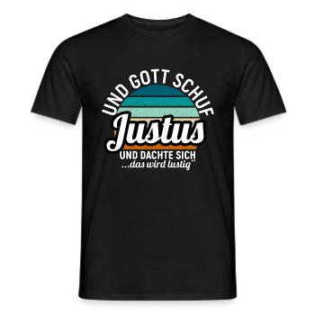 Justus - Männer T-Shirt - Schwarz - Vorne - AI Model Male 178 light (178cm)