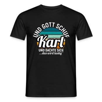 Karl - Männer T-Shirt - Schwarz - Vorne - AI Model Male 178 light (178cm)