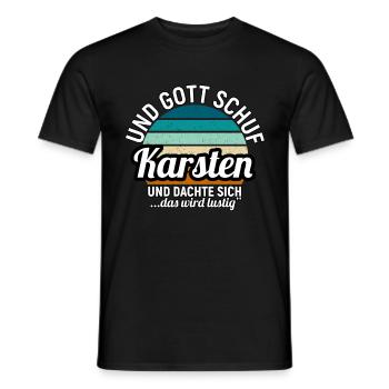 Karsten - Männer T-Shirt - Schwarz - Vorne - AI Model Male 178 light (178cm)