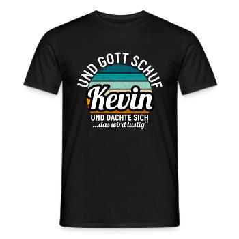 Kevin - Männer T-Shirt - Schwarz - Vorne - AI Model Male 178 light (178cm)